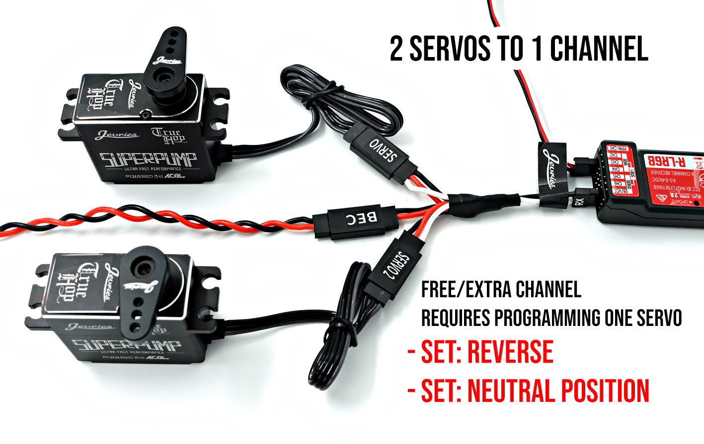 BEC wiring Harnass 2 servo to 1 channel