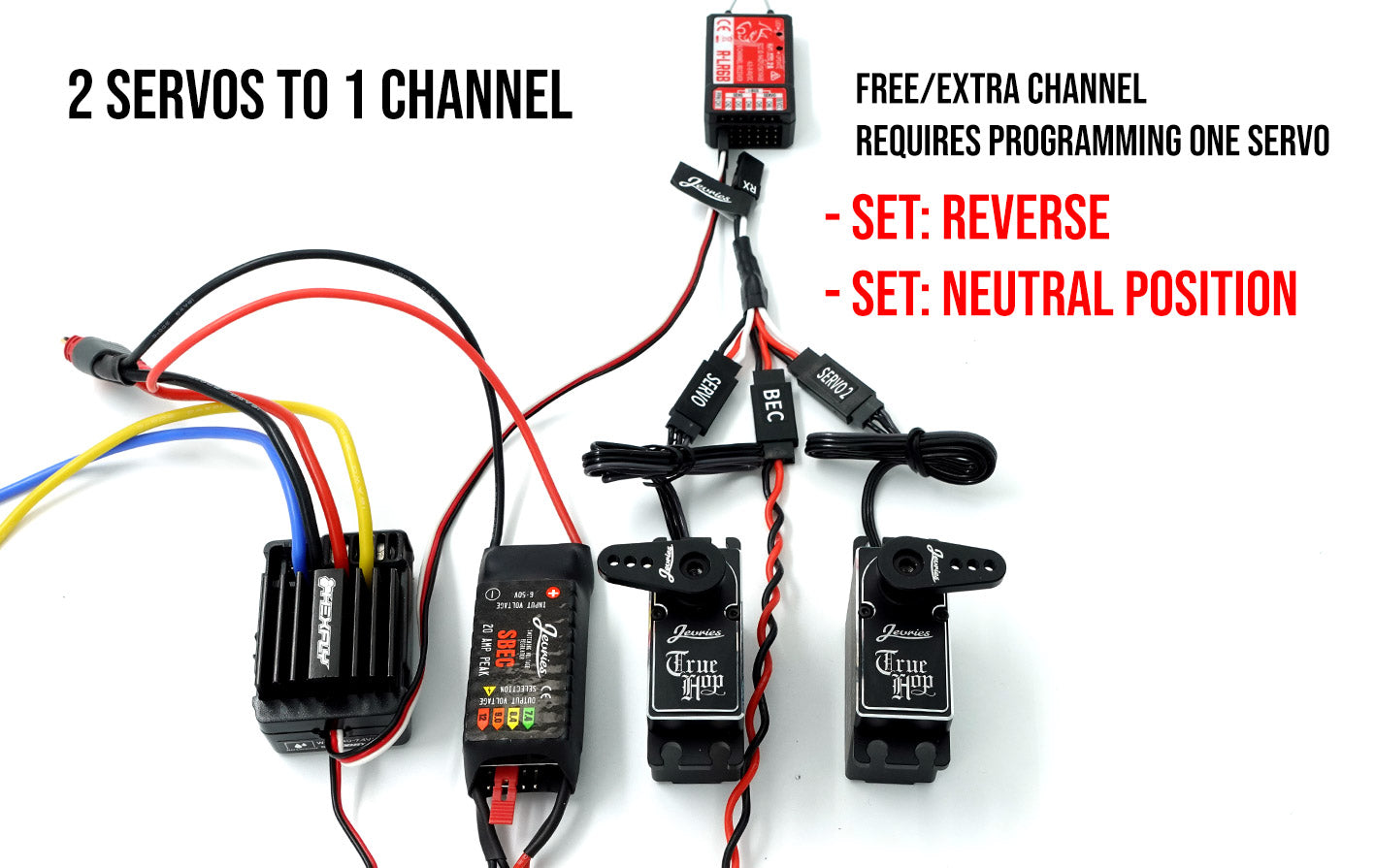 BEC wiring Harnass 2 servo to 1 channel