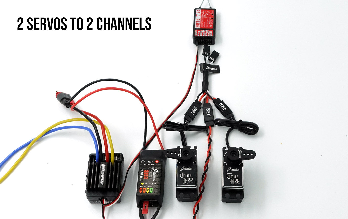 BEC wiring Harnass 2 servo to 2 channels